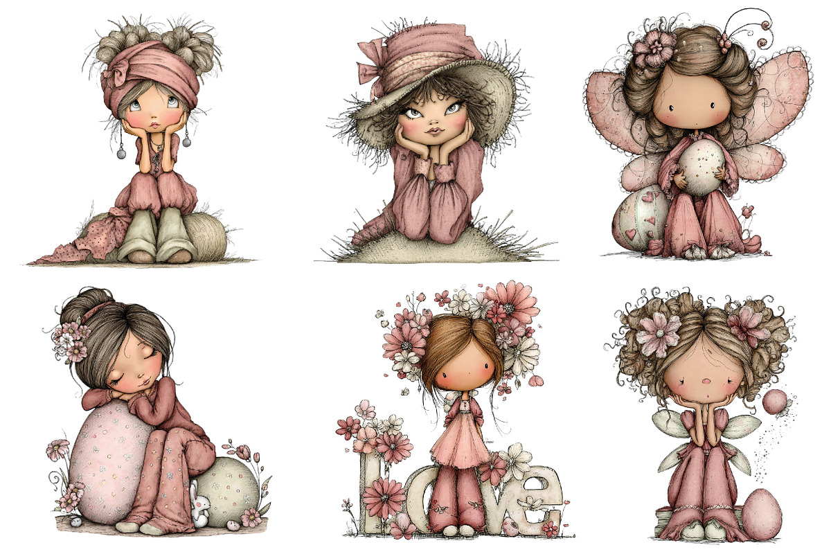 Whimsical Easter Fairy Clipart, an Illustration by Dream Creation (Photo 6 of 7)