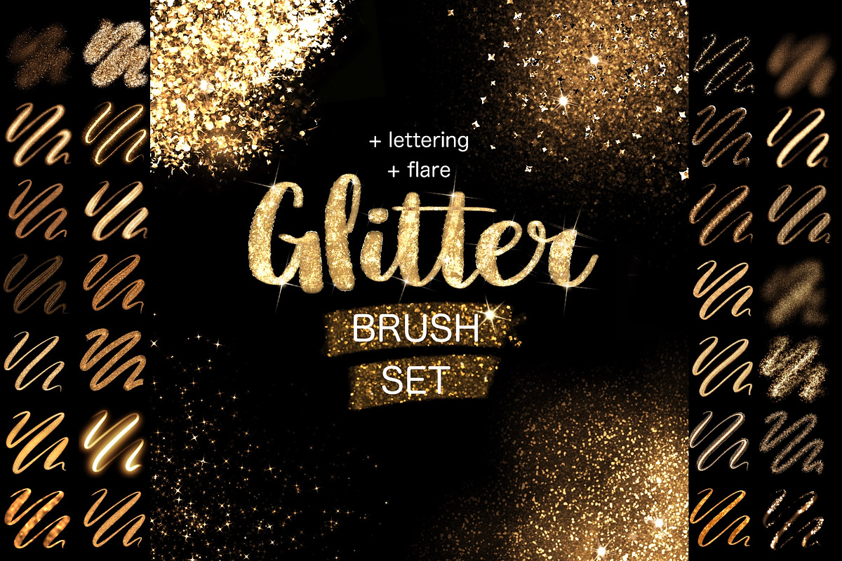 Procreate Glitter Brushes, a Brush Add-On by Elenbushe (Photo 1 of 12)
