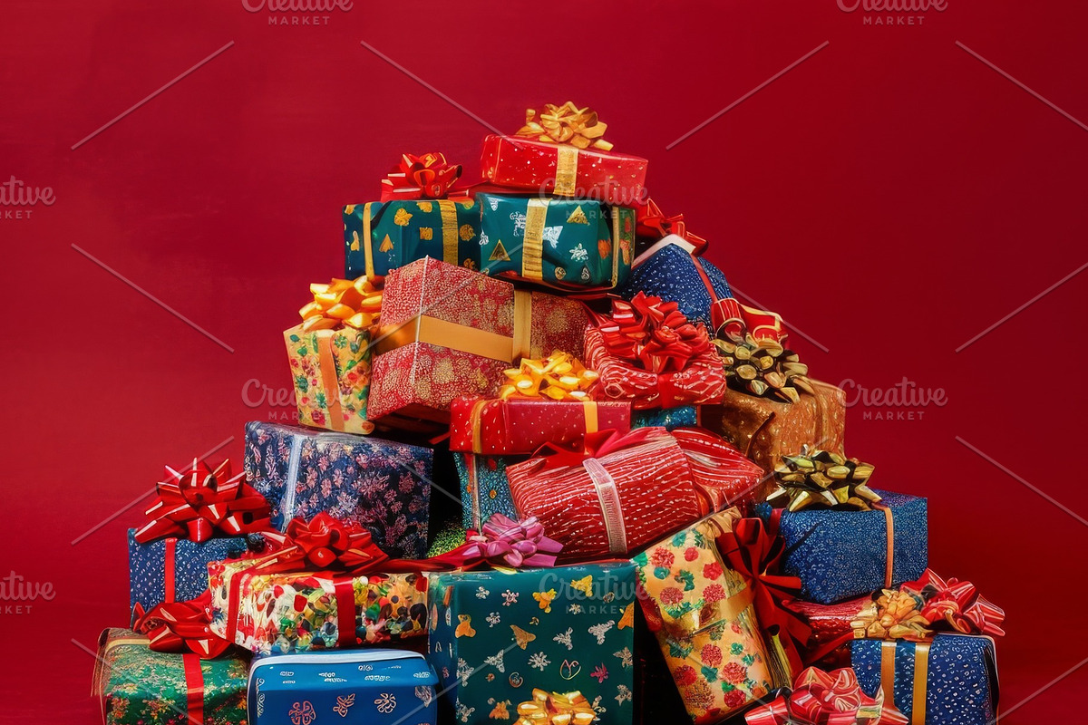 86 Gift boxes with ribbons and bows, a Holiday Photo by Handmadefont (Photo 44 of 90)