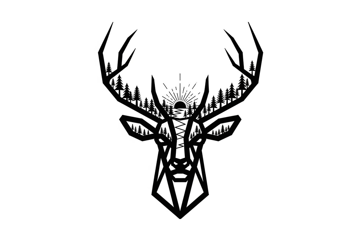 Artistic Geometric Deer Head Bundle, an Illustration by yasushie (Photo 29 of 31)