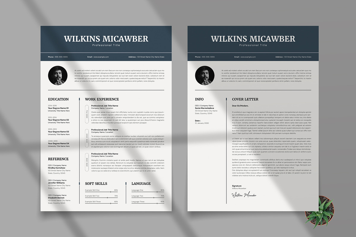 Modern Professional Resume CV Design, a Resume Template by PixelStudio (Photo 5 of 5)