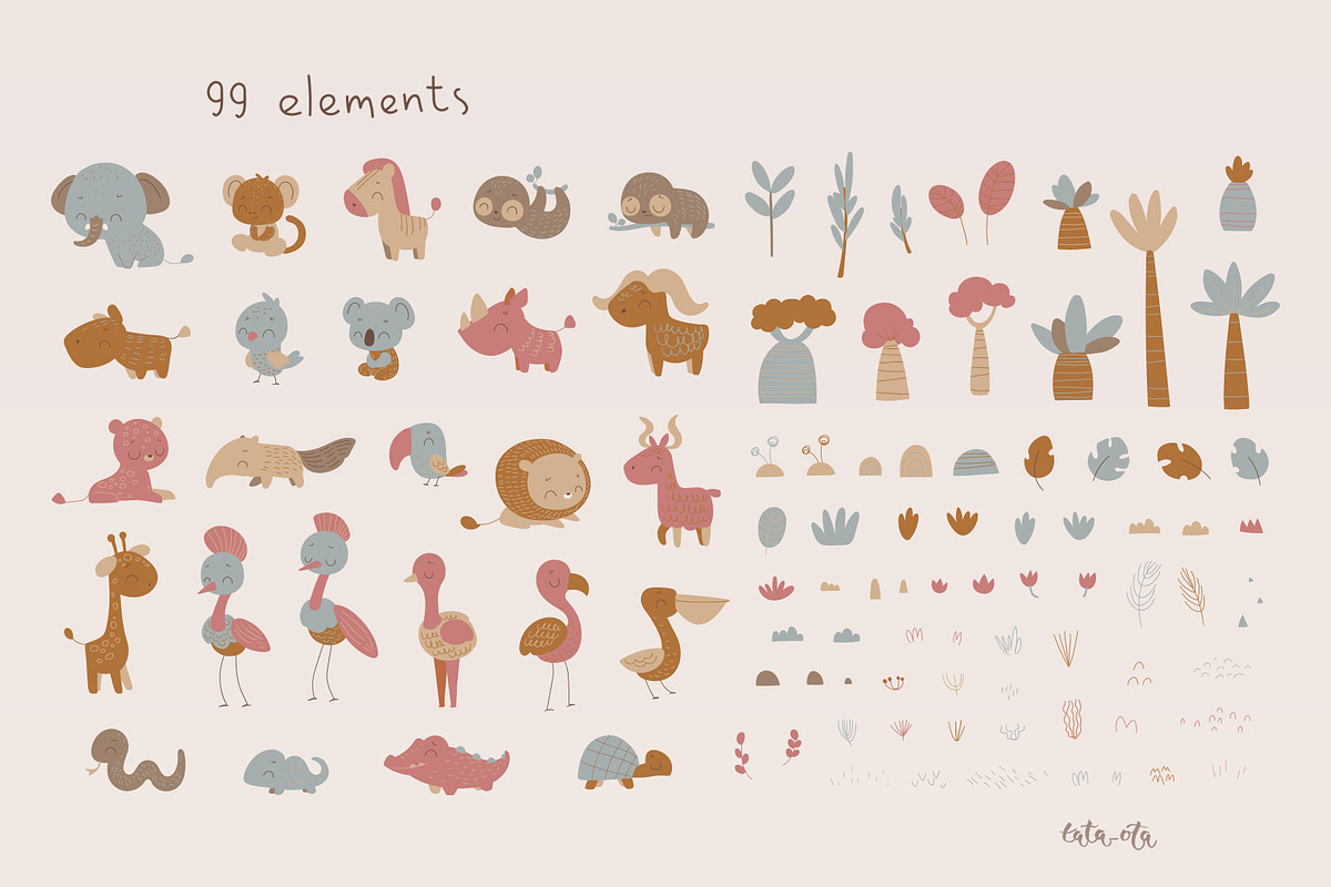 Safari - Kids collection, an Animal Illustration by tata_ota (Photo 3 of 17)