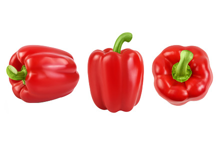 red sweet bell pepper isolated on, a Food & Drink Photo by NataPhoto
