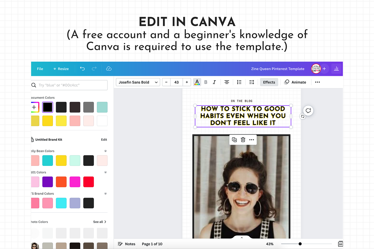 Yellow Pinterest Templates for Canva, a Social Media Template by ltsdesigns (Photo 3 of 3)