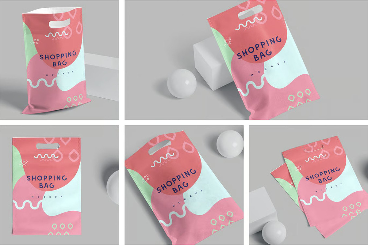 Rectangle Canvas Shopping Bag Mockup, a Packaging Mockup by megostudi0 (Photo 1 of 7)