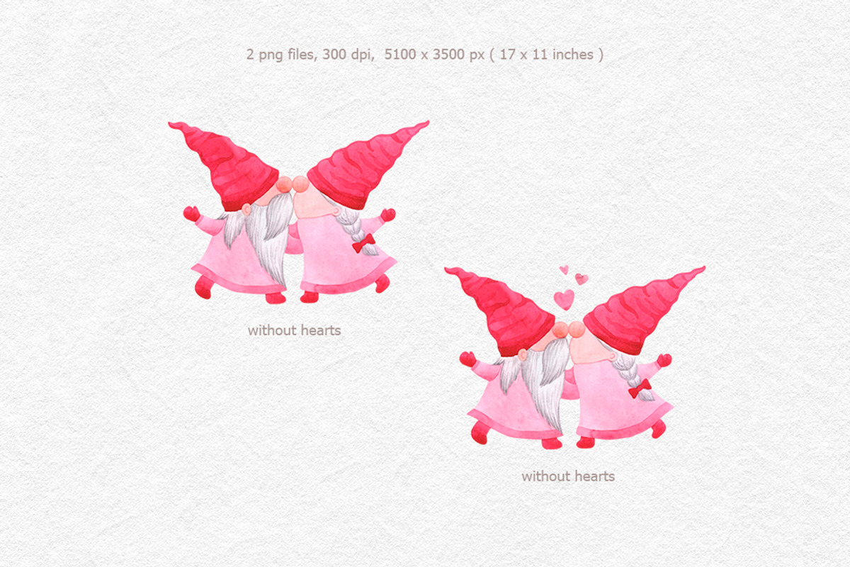 Valentine gnomes in love clipart, an Object Graphic by CreativeByLu (Photo 3 of 7)