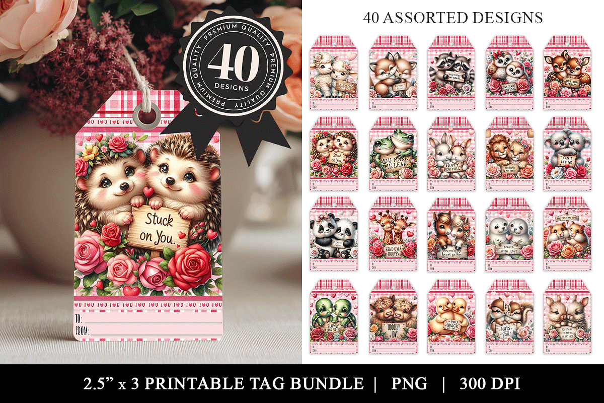 Valentine Printable Gift Tag Bundle, a Stationery Template by Bijou Bay (Photo 2 of 2)