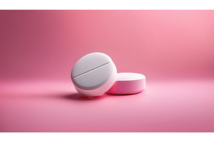 Two white tablets on a pink, a Health & Medical Photo by Igor Tichonow