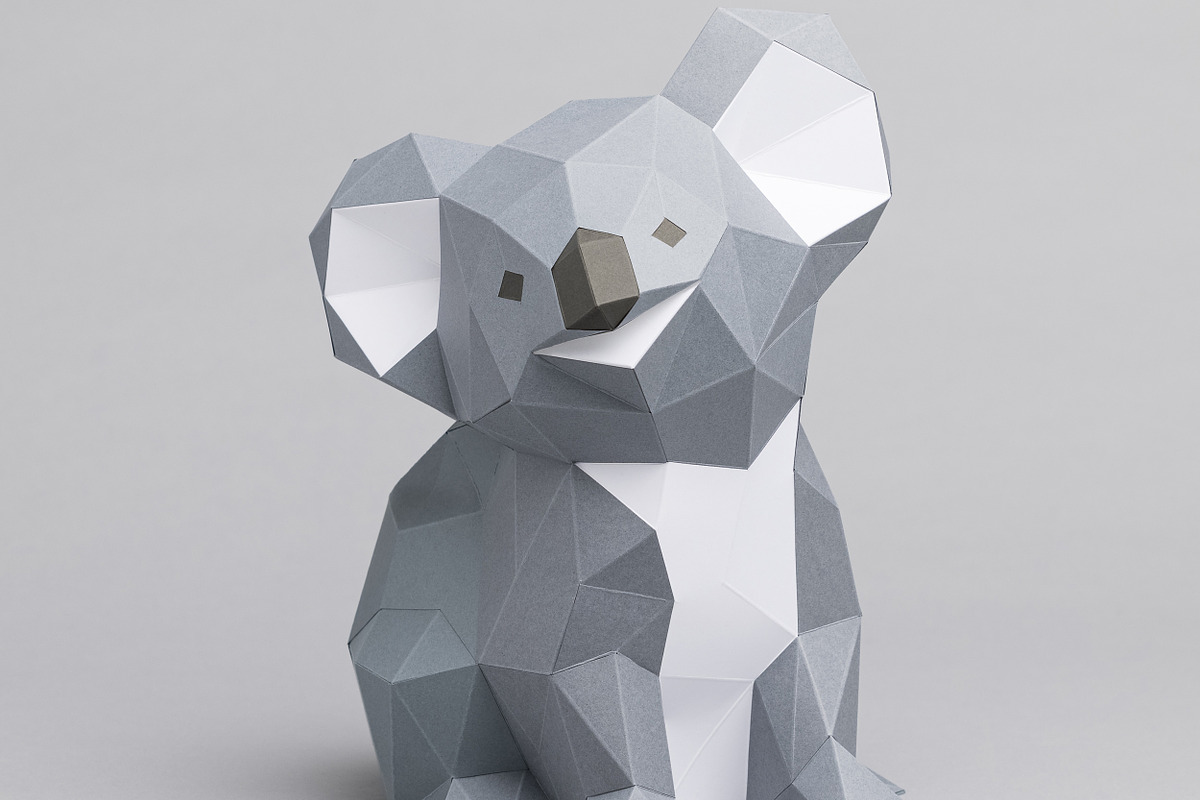 Koala 3d paper craft PDF SVG files, a Stationery Template by Sofs designs (Photo 1 of 3)