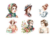 Silver Spring Vintage Woman Clipart, an Illustration by Daily.Designs (Thumbnail 2 of 4)