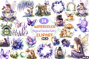 Magical Garden & Purple Fairy Clipar, an Illustration by DreamCafeArt (Thumbnail 1 of 5)