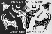 Mystical linocut boho. Celestial set, a Background Graphic by KomannaArt (Thumbnail 3 of 12)