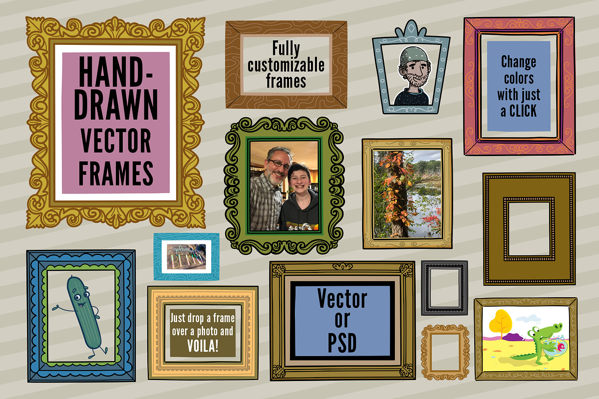Hand-Drawn Customizable Frames, an Illustration by edfredned (Photo 1 of 7)