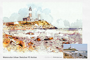 Watercolor Urban Sketcher PS Action, an Action Add-On by SlideSalad (Thumbnail 10 of 21)