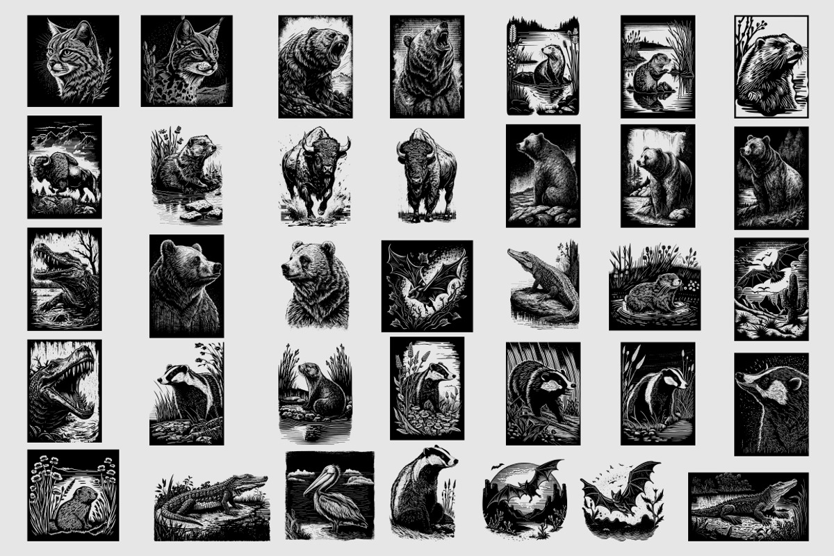 130 American Animals illustrations, an Animal Illustration by Nocturnal Wolf (Photo 9 of 13)