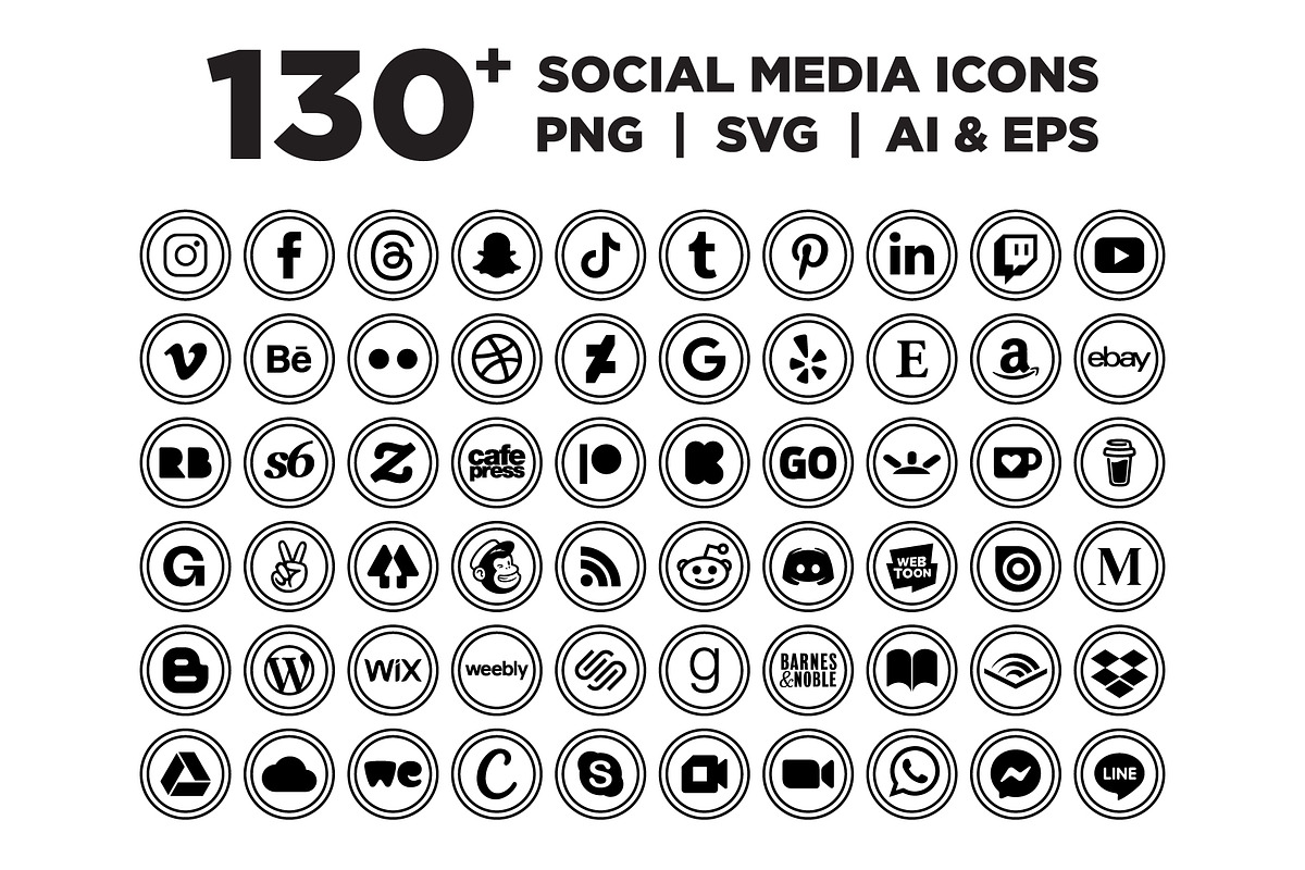 Circle Double Outline Social Icons, an Icon by Running With Foxes (Photo 1 of 8)