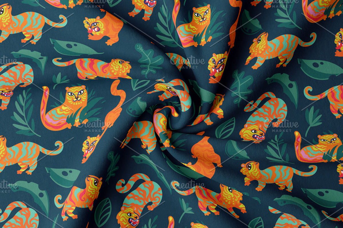 Chinese Tigers, a Pattern Graphic by PenguinHouse (Photo 10 of 12)
