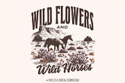 Wild Horses Wildflowers PNG, an Illustration by SharpMarketplace (Thumbnail 1 of 9)