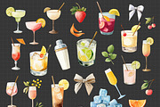 Happy Hour Cocktail Drinks Set, a Decorative Illustration by PaintPixelCo (Thumbnail 6 of 14)