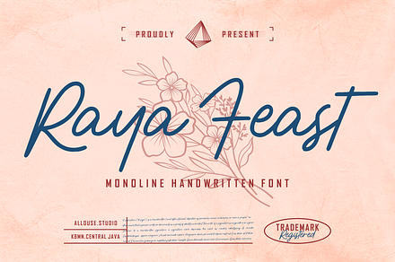 Raya Feast Font, a Script Font by Allouse Studio