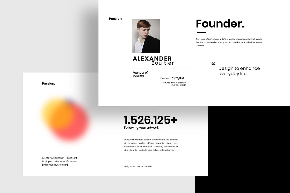Passion - Minimal powerpoint, a Presentation Template by Dirtytemp Studio (Photo 3 of 11)