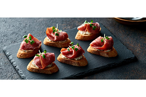 Prosciutto Bruschetta Tapas, a Food & Drink Photo by piter.goskov