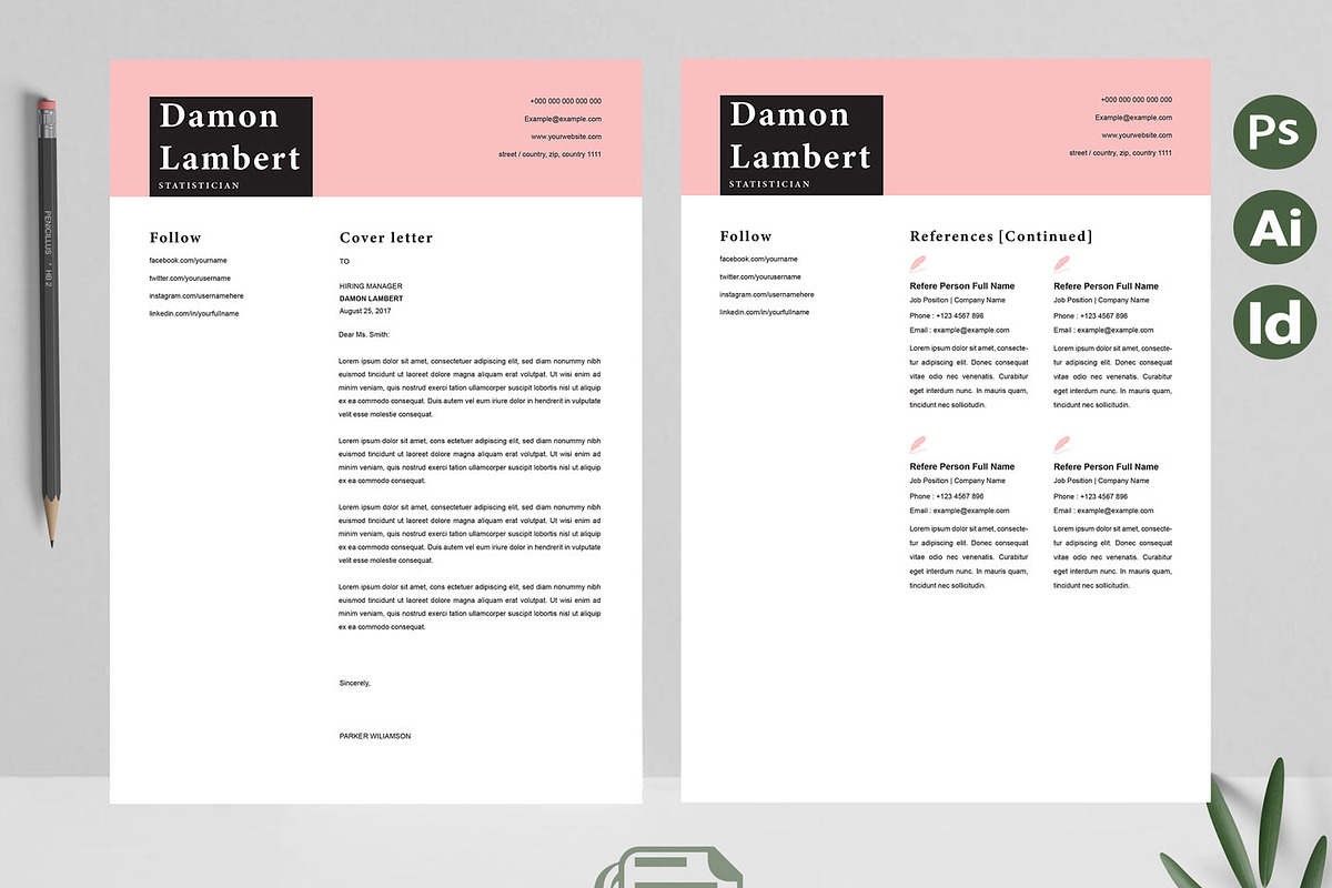 Clean CV Design Template, a Resume Template by Attractive Resume (Photo 3 of 3)