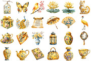 Yellow Chinoiserie Mothers Day Clipa, an Illustration by Sublimation Artist (Thumbnail 2 of 6)
