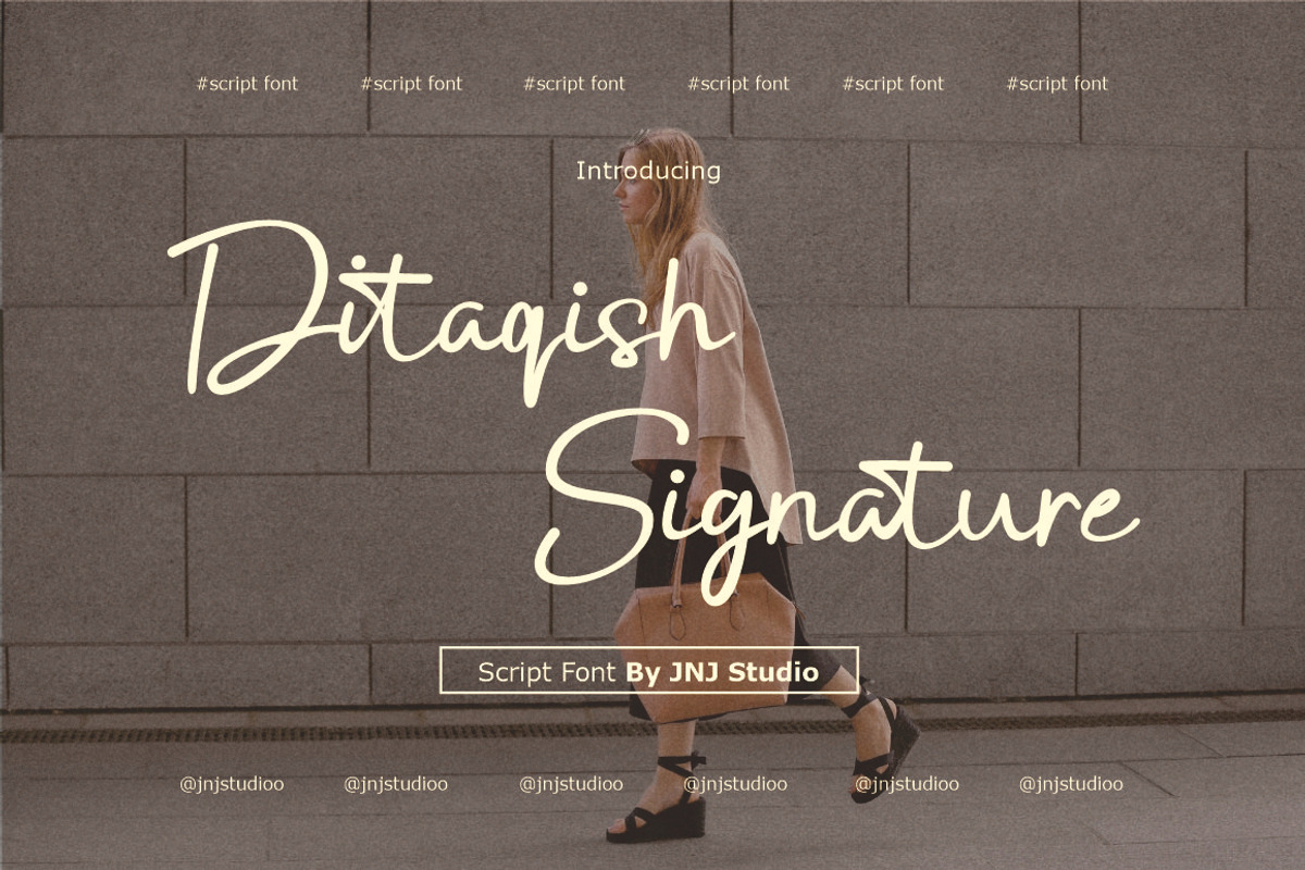 Ditaqish Signature, a Script Font by JNJ Studio (Photo 1 of 13)