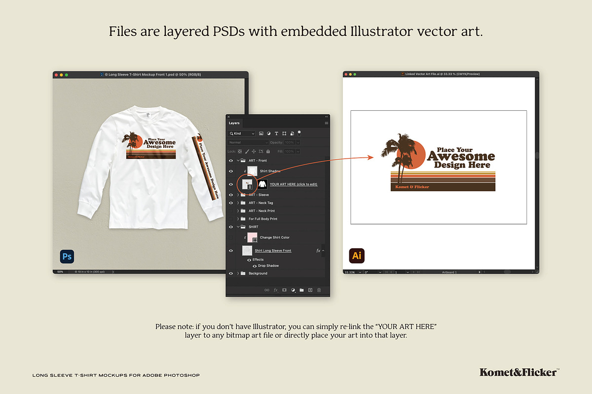 Long Sleeve T-shirt Mockups, a Shirt Mockup by Komet & Flicker (Photo 11 of 12)