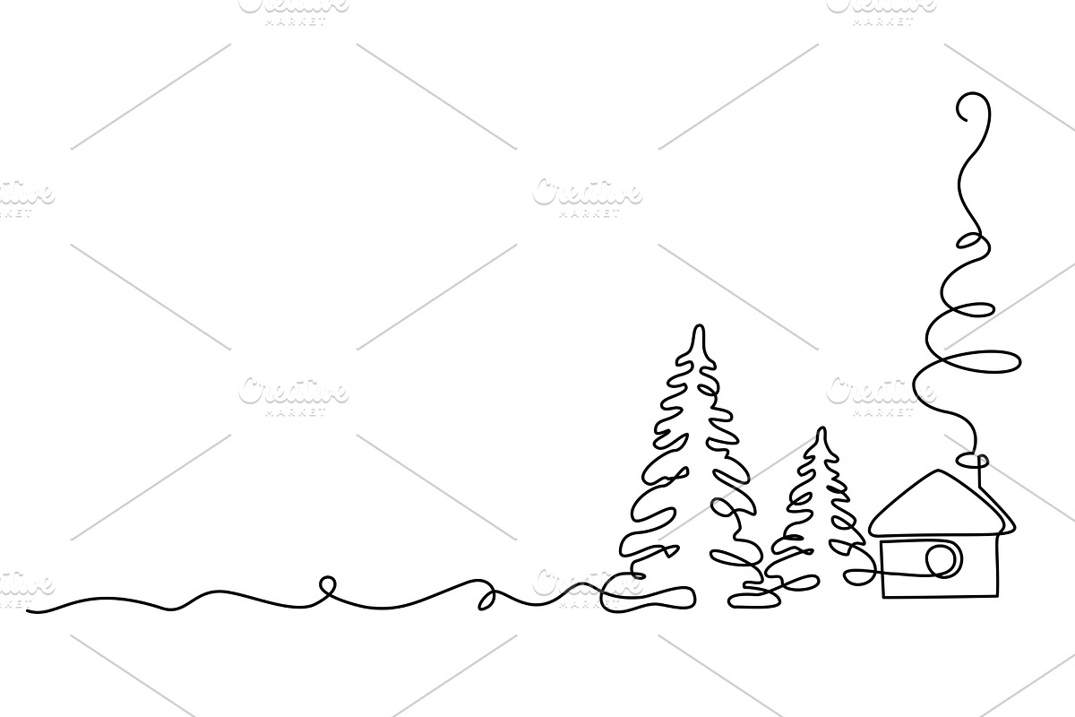 Christmas decoration. Winter country, a Decorative Illustration by Valenty