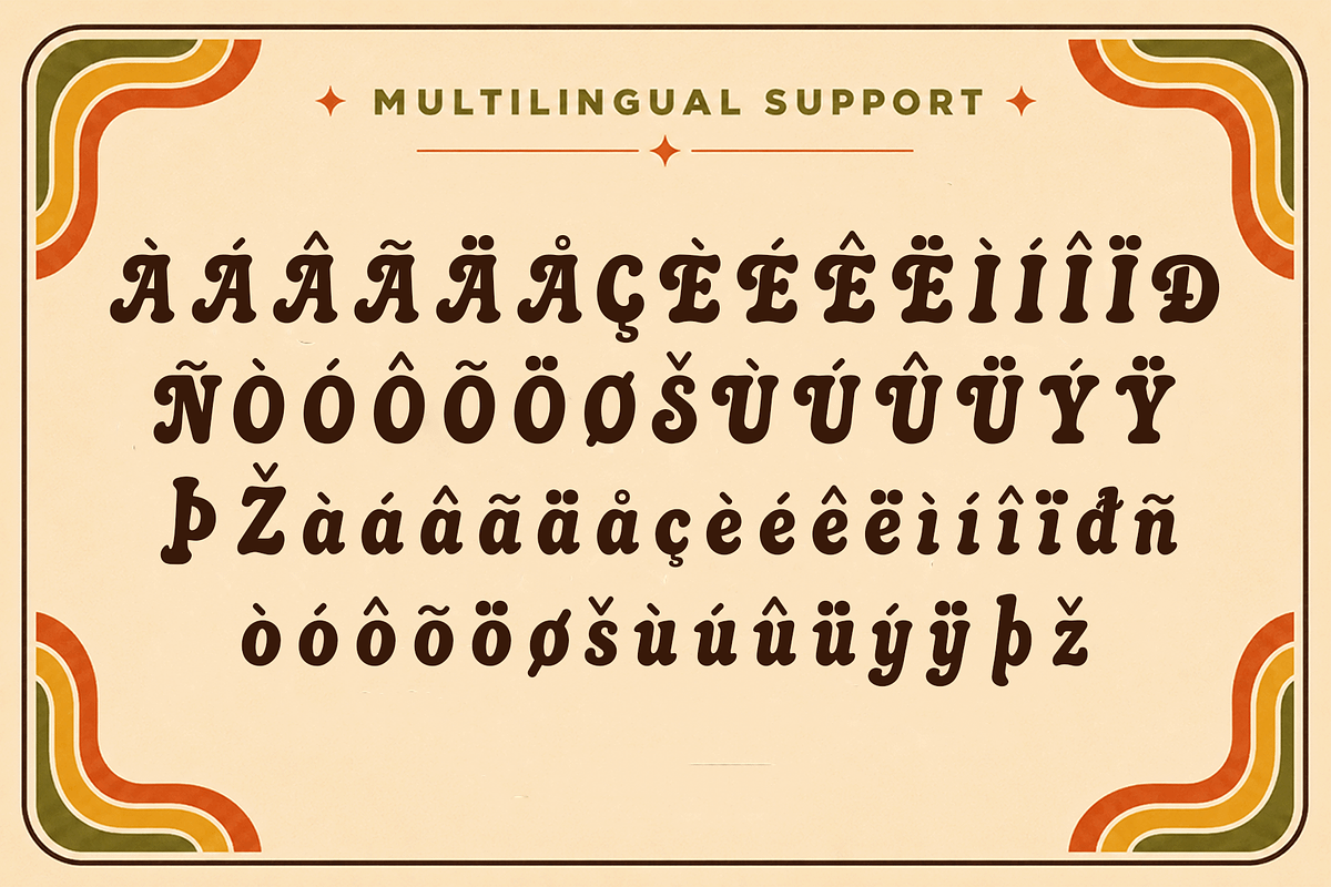 Sunridge - Retro Groovy Display Font, a Serif Font by overlaytemplates (Photo 5 of 5)