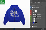 Zipper Hoodie Mockup | Boxy Cut, a Hoody Mockup by Irhasalfahad (Thumbnail 3 of 5)