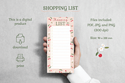 Cherry Planner & Shopping List, a Stationery Template by Nina Bered Illustration (Thumbnail 3 of 4)