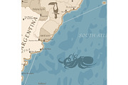 Kids World Map - Cartoon Ancient, a Graphic by PorcuPen Works (Thumbnail 5 of 7)