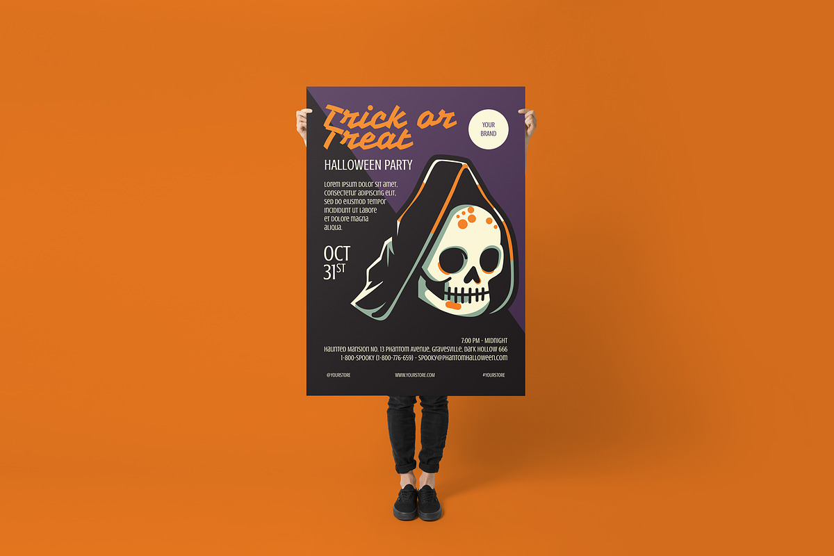Halloween Poster + Social Media, a Social Media Template by Juru Rancang Graphic (Photo 3 of 3)