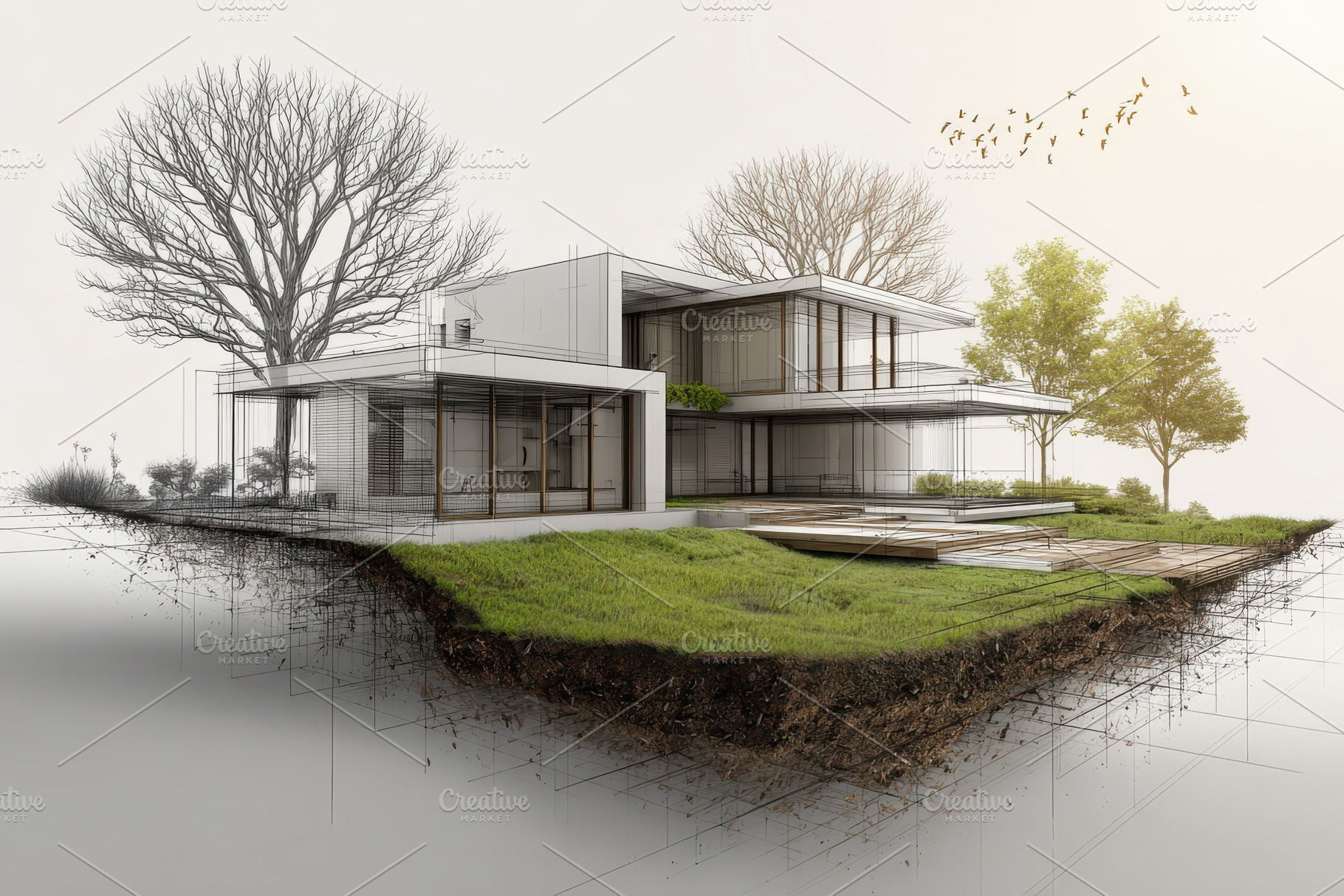 Modern house architectural design sk, a Photo by Pixeness Studio