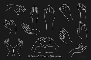 Women's Hands Graphics Set