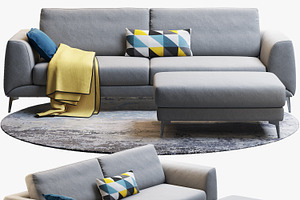 Fargo Sofa With Rug 3d Model