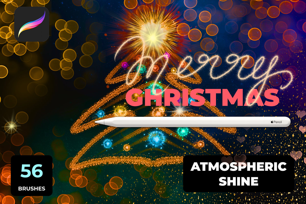 56 SHINE brushes for PROCREATE X5, a Brush Add-On by Graphics Resources (Photo 4 of 17)