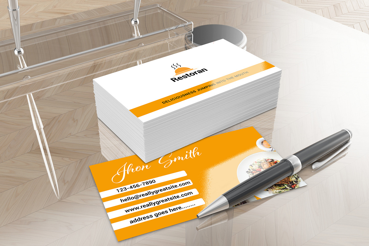 Restaurant Business Card, a Business Card Template by Graphic Origin (Photo 3 of 3)