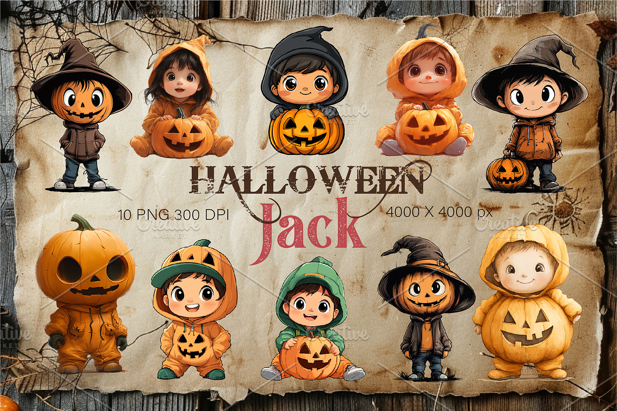 Cute Halloween Jack. TShirt Sticker., an Animal Illustration by KENO Mascots (Photo 1 of 10)