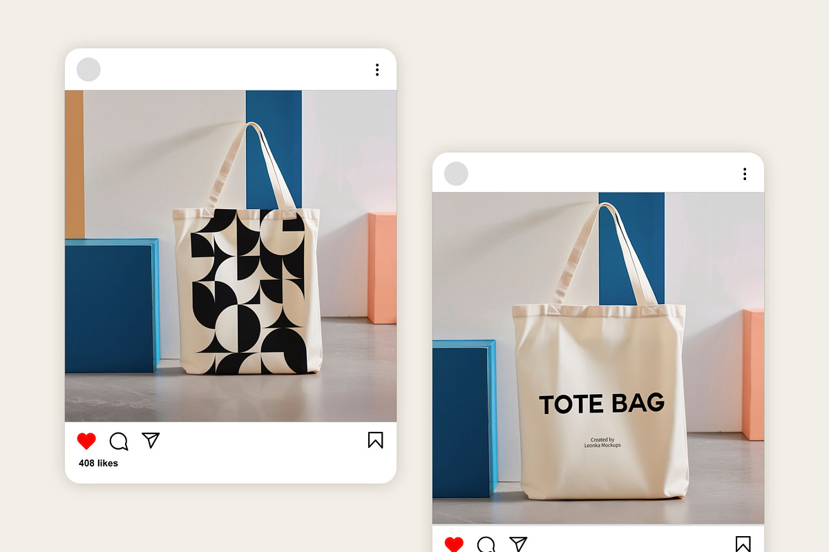 Aesthetic Canvas Tote Bag Mockups, a Merchandise Mockup by Bonumo (Photo 3 of 6)