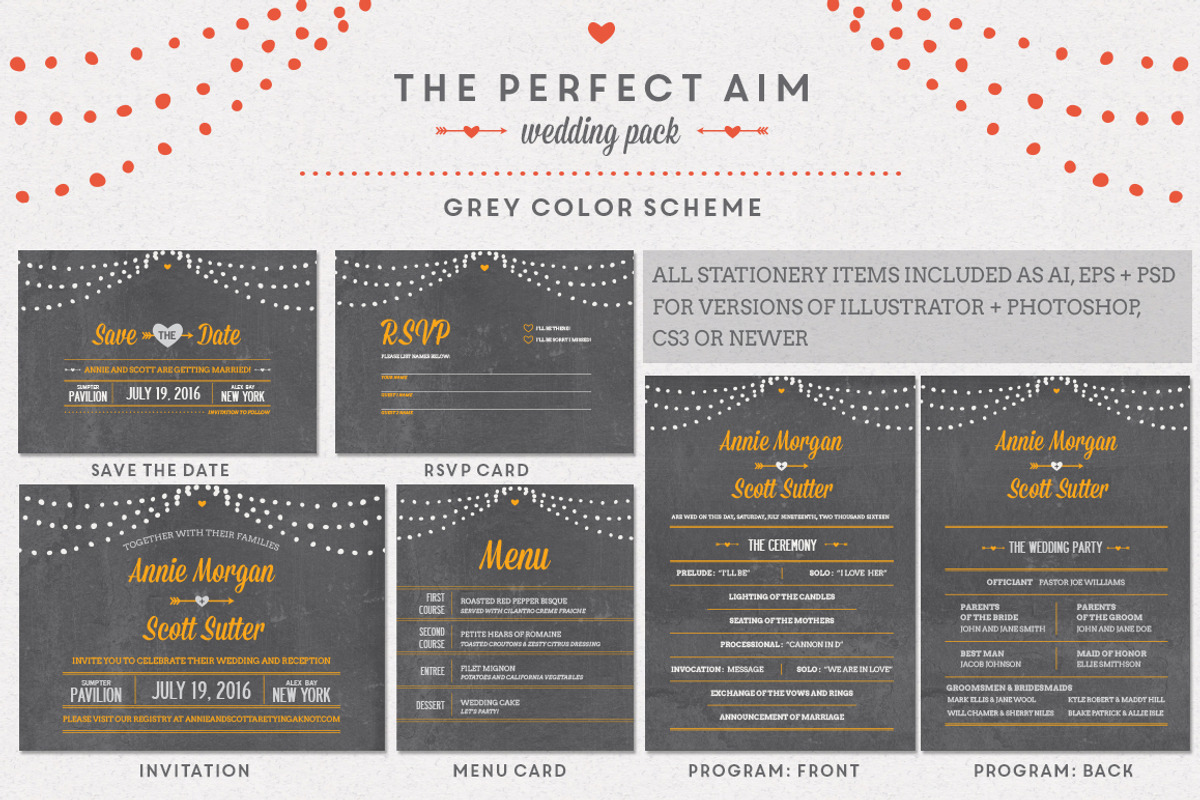 Perfect Aim Wedding Pack, an Invitation Template by Every Tuesday (Photo 4 of 5)