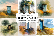 Door on Countryside Backgrounds, a Background Graphic by PcuDesigns Illustrations (Thumbnail 1 of 3)