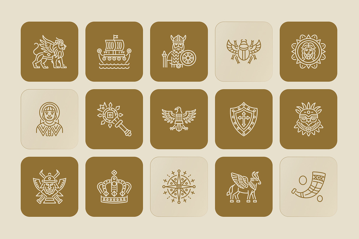 Historical Icons Set, an Outline Icon by Prosymbols (Photo 5 of 8)