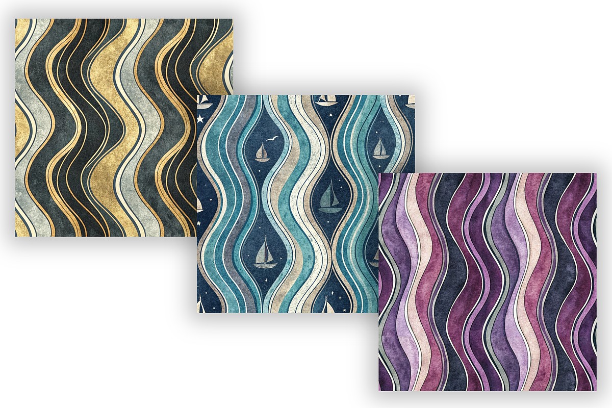 Wavy Hand Drawn Stripe Pattern, a Pattern Graphic by FloridPrintables (Photo 5 of 9)