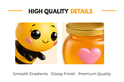 3D Honey Vector Elements, an Object Illustration by Bielousova Art (Thumbnail 2 of 3)