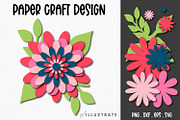 Paper Flower SVG Cut File Bundle, a Decorative Illustration by illuztrate (Thumbnail 10 of 16)