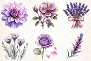 Lavender & Pink Flowers Watercolor, an Illustration by Libby Wishes (Thumbnail 4 of 7)